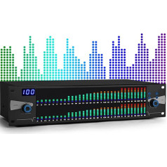 Toplionace EQ888 2U Dual Spectrum audio ekvalaizeris, digitālais 31 joslas audio digitālais efekts DSP Ekvalaizeru procesors Skatuves KTV skaņas sistēma (EQ888, melns)