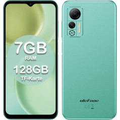 Ulefone Mobilais tālrunis bez līguma, Note 14 viedtālrunis 4G Android 12 Quad-Core 16GB ROM 128GB paplašināms 4500mAh ar 8MP kameru 6,52 collas 3 slots/Face ID/GPS/WiFi/FM/Large Font Dual SIM Green