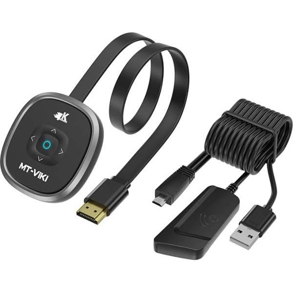 MT-VIKI 4K HDMI bezvadu dongle Miracast HDMI dongle televizoram Wi-Fi displeja adapteris ar ekrāna dublēšanu Android/Windows/Mac/iPhone planšetdatoram ar HDTV/monitoru/projektoru