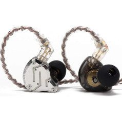 LINSOUL KZ ZS10 Pro, 4BA + 1DD 5 draiveru In-Ear Monitor, HiFi vadu austiņas, spēļu austiņas, hibrīda IEM austiņas ar nerūsējošā tērauda priekšējo plāksni, noņemams iedziļināts 2-pin kabelis (bez mikrofona,