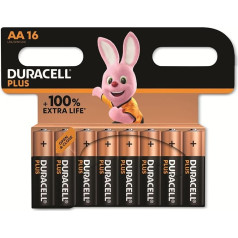 Duracell Plus-AA CP16 Mignon (AA) sārmu magnija 1,5 V baterija, 16 gab., iepakojumā