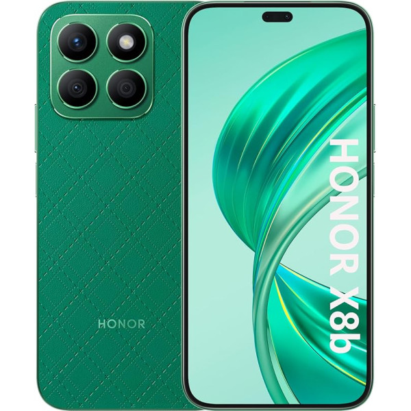 HONOR X8b viedtālrunis, Android mobilais tālrunis bez līguma (108+50MP, 6,7 collu FHD+ AMOLED displejs, 256 GB / 8 GB RAM, Dual SIM, NFC), krāšņi zaļš