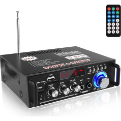 Etlephe Mini pastiprinātājs HIFI pastiprinātājs Bluetooth 5.0 Stereo audio 12V 220V 600W 2 kanāli LCD displejs Augstas precizitātes pārnēsājams FM radio SD/USB kartes ievade mājām vai automašīnai