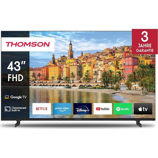 Thomson 43 collu (109 cm) Google TV FHD televizors ar balss vadību un trīskāršu uztvērēju 43FG2S14-2024