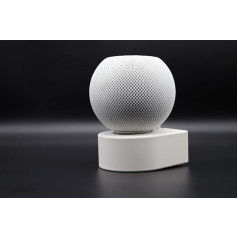 Generisch Dizainera karuseļveida turētājs HomePod Mini (balts/apaļš), bezskrūvju sienas stiprinājums rozetei, izturīgs sienas stiprinājums ar kabeļu vadību