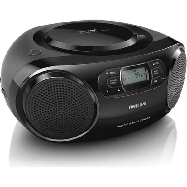 CD lektors Philips AZB500B DAB ar dinamisko basses pastiprinātāju Noir