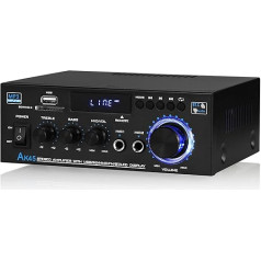 AK45 Bluetooth pastiprinātājs 2.0 kanālu pastiprinātājs Stereo uztvērējs Auto Amp MIC SD / USB atskaņotājs FM radio Karaoke mājas / automašīnas skaļrunim