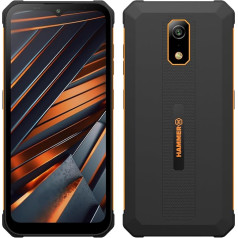 Viedtālrunis Hammer Iron VA bez līguma, izturīgs, ūdensizturīgs, Dual SIM, jaudīga 6500 mAh baterija, 64 GB + 4 GB RAM, Android 14, 13 MPX kamera ar nakts redzamības sensoru IP69 Droptest, 300 stundu gaidīšanas režīmā