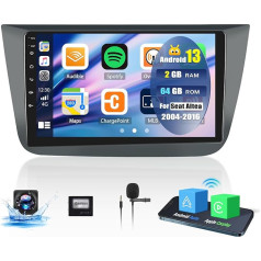 OiLiehu 2G + 64G Android 13 Auto radio 2DIN Carplay Android automašīnai Seat Altea 2004-2016 Auto radio ar ekrānu 9 collu auto radio ar Mirror Link/EQ/Bluetooth/SWC/FM RDS/WiFi/GPS/Rear View Camera