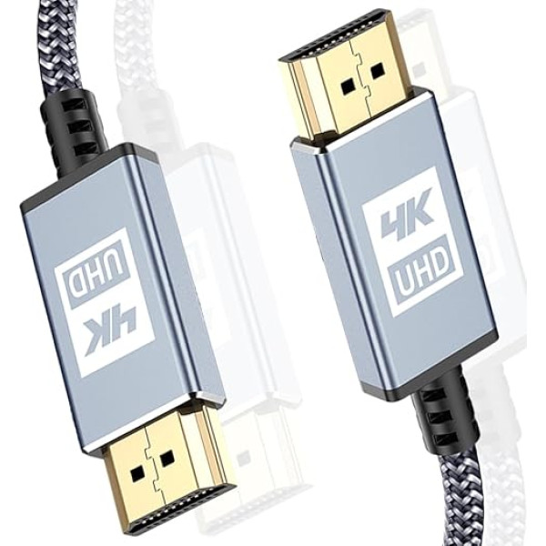 MAXGROUP 4K HDMI kabelis 10 m [4K @ 60Hz, HDMI 2.0, 18 Gb/s] Ultra HD HDMI kabelis ar lielu ātrumu Atbalsta 4K 3D HDR UHD 2160p 1080p Ethernet ARC, saderīgs ar TV, Blu-Ray, PS4/3, Xbox, projektoru, Soundbar,