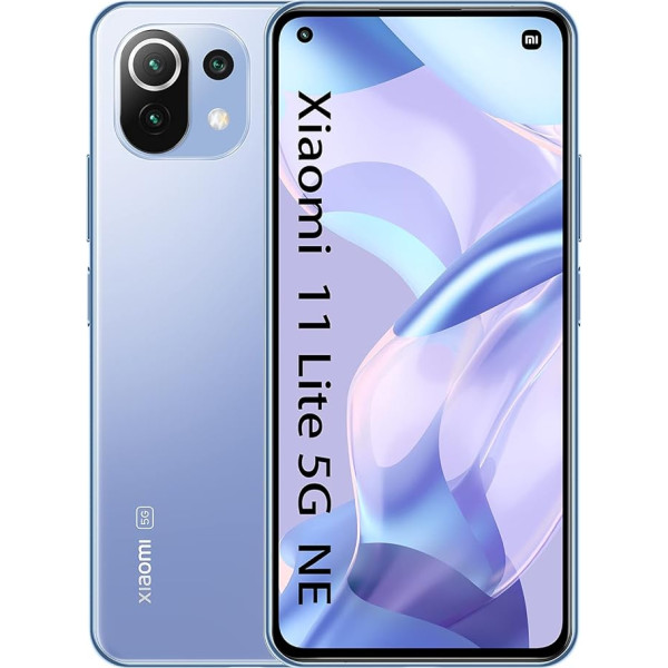 Xiaomi 11 Lite 5G NE viedtālrunis 8+256GB, 6,55 collu FHD + AMOLED DotDisplay, Snapdragon 778G, 64MP trīskāršā kamera, Dual SIM, NFC, zils