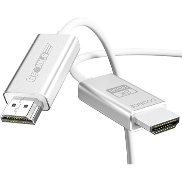 GeoHN.G 10K 8K optiskās šķiedras HDMI 2.1 kabelis 5M, 48Gbps 8K60Hz Super elastīgs HDMI 2.1 AOC eARC HDR10 HDCP 2.2 & 2.3 Dolby Dynamic HDR, saderīgs ar Blu-ray/Roku TV/PS5/HDTV/SoundBar