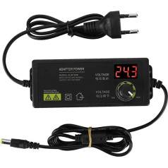 ASHATA 3-36V plaša diapazona barošanas avots Regulējams strāvas padeves avots 60W 1.7A AC DC ar LED displeju LCD, maršrutētājam, spēļu atskaņotājam, kamerai utt.