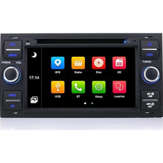 iFrego 7 collu auto radio DVD, Autolink, GPS navigācija RDS SD, 2 DIN auto radio Bluetooth, 7 krāsu FM radio ar skārienjūtīgo ekrānu un stūres vadības ierīci Ford automašīnai