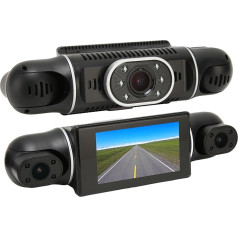 360 grādu Dash Cam 4 kanālu 5MP 1080P Car Dash Cam ar IR 3 collu HD displeju Panorāmas autoreģistrators