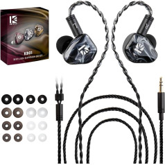 KBEAR KB01 In-Ear monitori, HIFI berilija membrānas dinamiskais draiveris ausīs austiņas Kbear Inears Wired Earbuds High-End iem austiņas mūziķiem dziedātājiem ar skaidru skaņu OFC kabelis / rezīna dobums