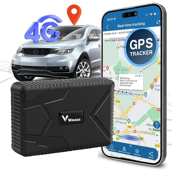 4G GPS izsekotājs, ilgs gaidīšanas laiks, 10000 mAh, GPS izsekošanas ierīce automašīnai, kravas automašīnai, vieglajam automobilim, GPS izsekošana, izsekošana reālajā laikā, bezmaksas lietotne 6 mēnešiem, ūdensizturīgs, magnētiskais sti