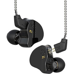 keephifi CCZ Melody In-Ear Monitor In-Ear monitora austiņas, hibrīda 1BA 1DD HiFi Bass IEM vadu austiņas ar 4N kabeli dziedātājiem, skatuves basistiem (melnas, ar mikro)