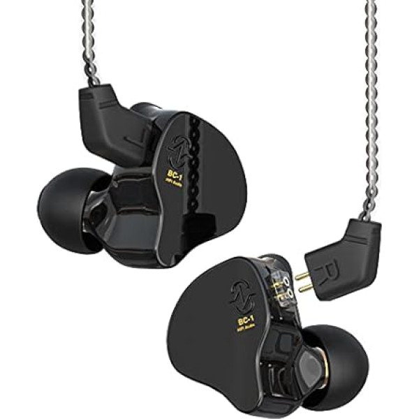 keephifi CCZ Melody In-Ear Monitor In-Ear monitora austiņas, hibrīda 1BA 1DD HiFi Bass IEM vadu austiņas ar 4N kabeli dziedātājiem, skatuves basistiem (melnas, ar mikro)