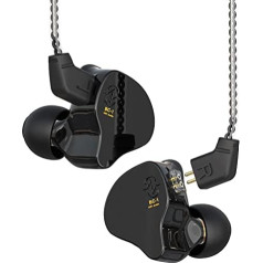 keephifi CCZ Melody In-Ear Monitor In-Ear monitora austiņas, hibrīda 1BA 1DD HiFi Bass IEM vadu austiņas ar 4N kabeli dziedātājiem, skatuves basģitāristiem (melnas, bez mikro)