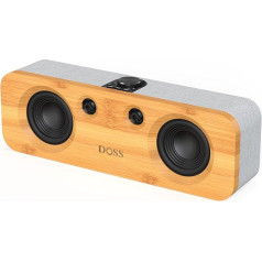 DOSS SoundBox H200 skaļrunis ar 50 W jaudīgu skaņu, jaudīgi basi, divas DSP tehnoloģijas, 35 h atskaņošanas laiks, klasisks dizains ar ilgtspējīgiem materiāliem, 2.1 skaņas kanāls, mājas skaļrunis