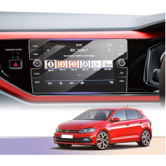 LUWU saderīgs ar VW Polo MK6 AW1 GTI R Line/VW T-Cross 2018-2021 2022 Automašīnas caurspīdīgs navigācijas ekrāna aizsargstikls, 9H ekrāna aizsargplēve, izgatavota no atjaunināta rūdīta stikla, aizsargstikla 8