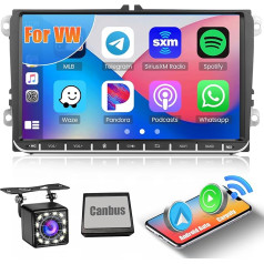 Hikity Android13 Auto radio bezvadu Carplay ar navigācijas sistēmu VW Golf 5 6 Passat B6 B7 Jetta Polo Touran Caddy Sharan Seat 9 collu auto stereo radio 2 DIN ar Bluetooth WiFi WiFi FM Android auto