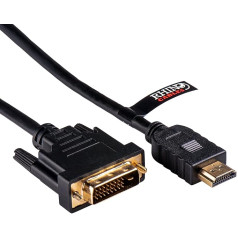 rhinocables HDMI zu DVI-Adapterkabel, DVI HDMI kabelis ar 1080P High Speed DVI 24+1 auf HDMI bidirektional Konverter unterstützt 3D, Full HD vergoldete Kontakte, Schwarz (2m)