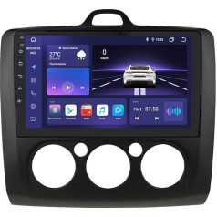 Hizpo Android Auto Stereo Bluetooth brīvroku komplekts, kas saderīgs ar Ford Focus Exi MT 2 3 Mk2/Mk3 2004-2011 HD skārienjūtīgais ekrāns Atbalsta Apple Carplay/Android Auto Stereo Radio (3G + 32G)