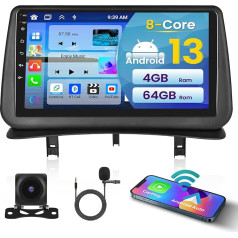 Inefala 8 Core/4+64GB Auto Radio 2 DIN Android priekš Renault Clio 3th 2005-2014, Wireless Carplay un Android Car, 9