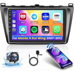 [2G + 64G] Hikity Auto radio navigācija Mazda 6 Rui Wing 2007-2012 Android 13 Wireless Carplay 9 collu ekrāns Radio ar Android auto GPS WiFi WiFi atpakaļgaitas kamera FM RDS DSP SWC Bluetooth MIC