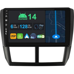 YUNTX 9 collu Android 14 auto radio ar satelītnavigāciju Subaru Forester/Impreza 2007-2012 | Octa Core | 6GB 128GB | Iebūvēts 4G LTE | CarPlay & Android Car | DSP | DAB | QLED | Dual Band WiFi | Bluetooth