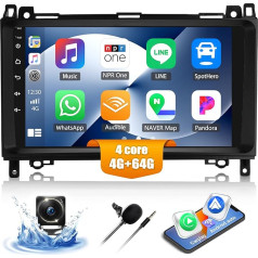 4G + 64G CAMECHO Android 13 auto radio priekš Mercedes Benz B-Class W245 Viano Vito W639 ar Navi Carplay Android Car, Double DIN auto radio ar 9 collu ekrānu Bluetooth 5.0 RDS/FM + atpakaļgaitas kamera