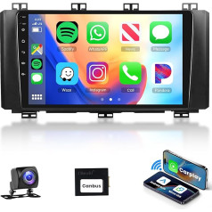 Podofo Carplay auto radio Seat Ateca 2016-2020, 9 collu skārienjūtīgais ekrāns, auto radio 2G + 64G ar bezvadu A-pple Carplay Android Car, Bluetooth/Mirror Link/GPS/WiFi/FM/RDS/SWC + atpakaļgaitas kamera