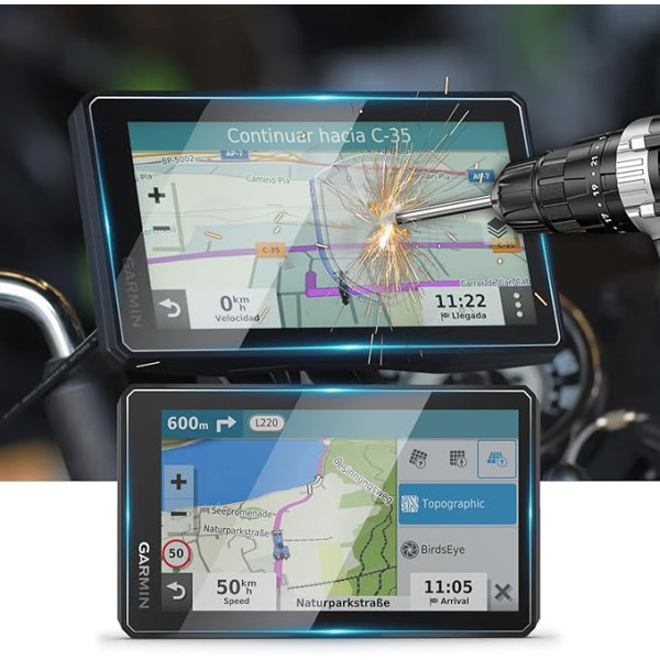 YEE PIN saderīgs ar Garmin Zumo XT 5,5 collu navigācijas ekrāna aizsargstikls, 9H rūdīta stikla ekrāna aizsargstikls