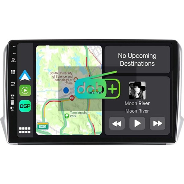 YUNTX [DAB-4G+64G] Android 12 autoradio Peugeot 2008 208 (2012-2018)-[Integrēts DAB+/CarPlay/Android Auto/DSP/GPS]-10.1 collu IPS skārienjūtīgais ekrāns Bezmaksas MIC + kamera USB/MirrorLink/Bluetooth 5.0