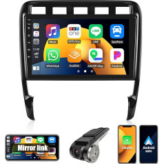 SIXWIN 2+64G Android 13 Carplay Android auto radio ar HiFi skaņu Porsche Cayenne 9PA 2002-2010, HD 9 collu skārienjūtīgais ekrāns ar GPS WiFi BT BT USB FM RDS radio + AHD aizmugures skata kamera + DVR