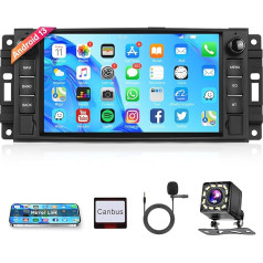 32G Android 13 Auto radio 2 DIN Jeep/Chevrolet/Chrysler/Dodge 2007-2011 ar GPS navigāciju WiFi 7 collu auto radio ar Mirror Link Bluetooth FM/RDS radio USB/EQ/DAB/DVR/OBD stūres vadības pults