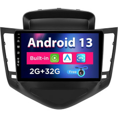 SXAUTO Android 12 IPS autoradio Chevrolet Cruze (2009-2014) - Iebūvēts CarPlay / Android Car - Bez atpakaļgaitas kameras - 2G + 32G - Vadāms no stūres DAB Fast Boot WiFi - 2 DIN 9 collas