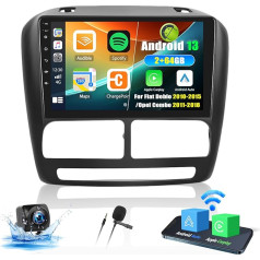 OiLiehu 2G + 64G Android 13 Auto Radio 2DIN Carplay Android automašīnai Fiat Doblo 2010-2015/Opel Combo 2011-2018 Auto radio ar 9 collu ekrānu Atbalsta EQ/Bluetooth/FM RDS/WiFi/GPS/Augures skata kamera