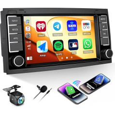 CAMECHO 2G + 64G Android 13 Auto Radio Double DIN Carplay VW T5 Touareg 2004-2011 Transporter T5 Multivan ar Android Car, 7 collu Auto Radio 2Din ar Bluetooth FM/RDS GPS WiFi SWC atpakaļgaitas kamera