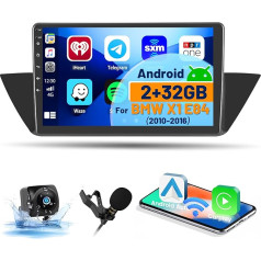 Hikity Android 13 auto radio BMW X1 E84 2010-2016 ar bezvadu CarPlay Android auto spoguļa saiti, 10,1 collu skārienjūtīgais ekrāns, auto radio ar Bluetooth navigāciju WiFi SWC FM/RDS Mic atpakaļgaitas kamera