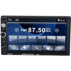 Garsent Double DIN auto radio, 7 collu HD 1080P auto video radio MP5 atskaņotājs atbalsta Bluetooth 4.0, brīvroku zvanīšana, atpakaļgaitas attēli, FM, USB, TF karte Android iOS ierīcēm