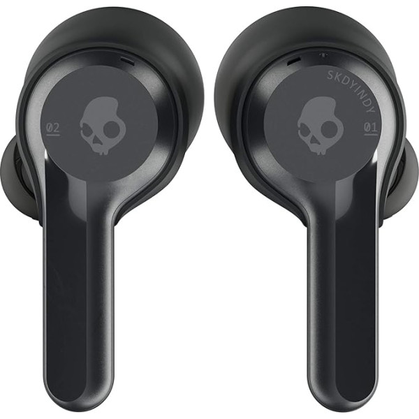 Skullcandy Indy True Wireless austiņas ar Bluetooth mikrofonu, izturīgas pret sviedriem, ūdeni un putekļiem (IP55), 16 stundu akumulatora darbības laiks - melnas krāsas