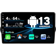 SXAUTO Android 13 Auto radio Fiat Egea Tipo (2015-2018) - Iebūvēts CarPlay Android Car - LED kamera + MIC - 4G + 64G - DAB 360-CAM stūres kontrole Fast Boot WiFi Bluetooth DSP - 2 DIN IPS 9