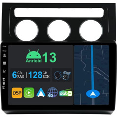 YUNTX 10.1 Zoll Android 13 Autoradio mit Navi Für VW Touran 2003-2010 | Octa Core | 6GB 128GB | Eingebaut 4G LTE | CarPlay & Android Auto | DSP | DAB | QLED 1280 * 720 IPS Bildschirm|Bluetooth