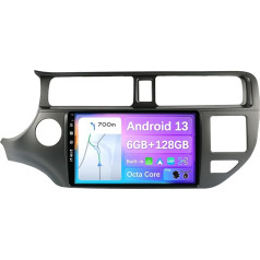 BXLIYER - 6G+128G - Android 13 autoradio, piemērots Kia K3 Rio (2011-2015) - Bezvadu CarPlay/Android Car/DSP - LED kamera un mikrofons - IPS 9 collu 2 DIN - DAB stūres vadības stūres rats Fast-Boot 360 kamera