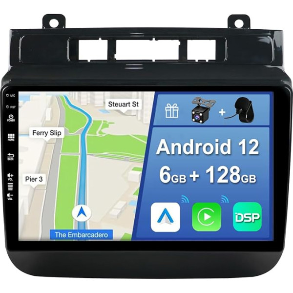 YUNTX [6GB + 128GB] Android 12 auto radio VW Touareg FL NF (2010-2018)-[Integrated CarPlay/Android Car/DSP/GPS]-9 collu IPS Touch Screen CAM+MIC-DAB/Mirror Link/Bluetooth 5.0/AHD/360