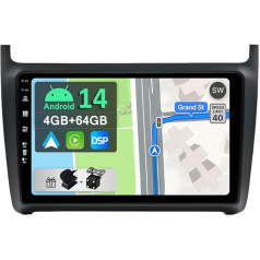 YUNTX [4GB+64GB] Android 12 autoradio VW Golf Polo (2008-2020) [Iebūvēts CarPlay/Android Car/DSP/GPS] 9 collu IPS 2.5D kamera + MIC-DAB/Stūres vadības pults vadība/Mirror Link/Bluetooth 5 .0/36 0 kamera/WiFi/USB