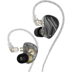 CCA - Duo HiFi austiņu austiņas austiņās Augstas veiktspējas duālās dinamiskās IEM austiņas ar 3D drukātu dobumu un luksusa metāla korpusu 0,75 mm 2 kontakti ar sudrabotu noņemamu kabeli (bez mikrofona)